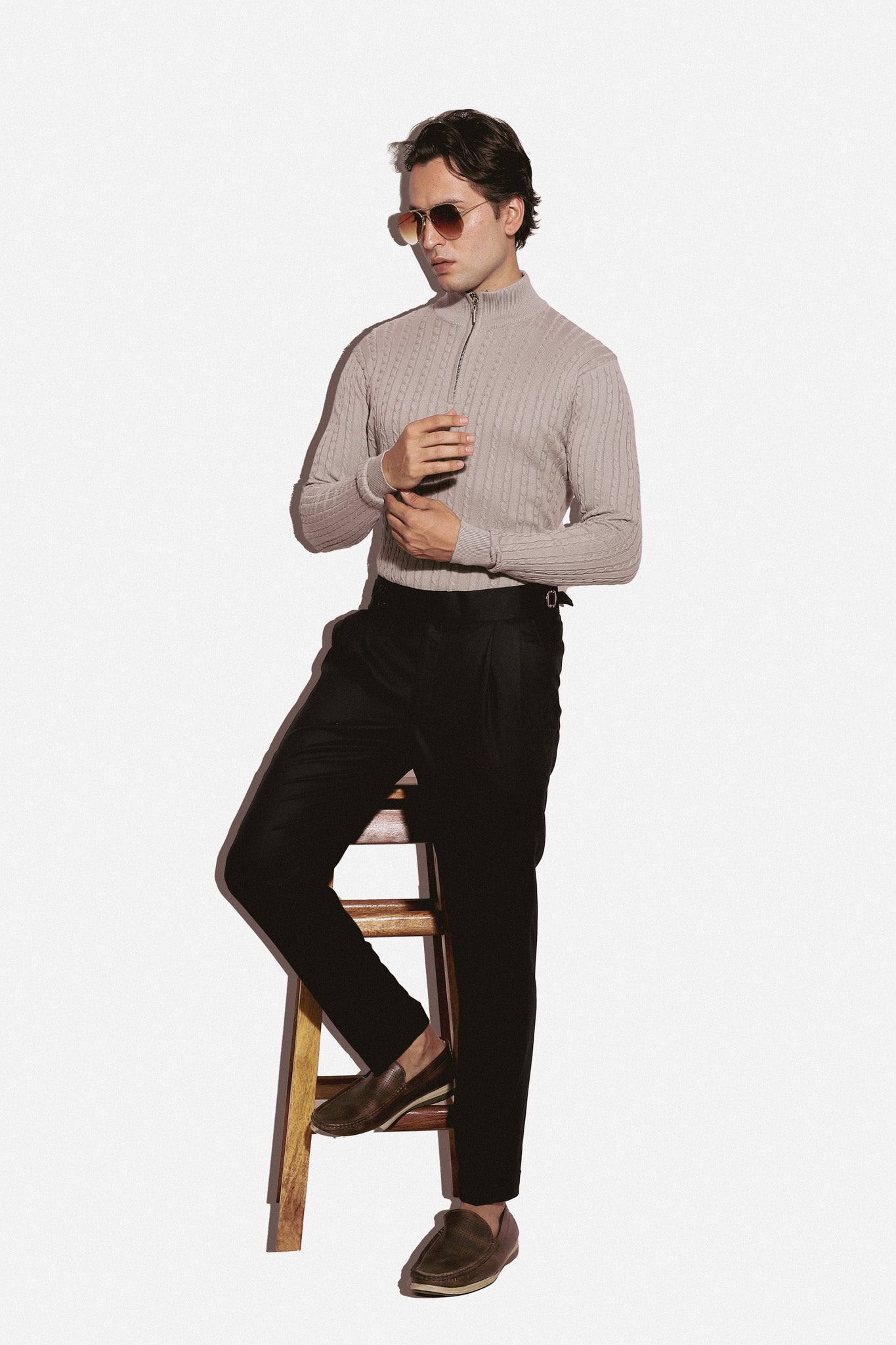 The Opulence Cobalt Double Button Gurkha Trousers