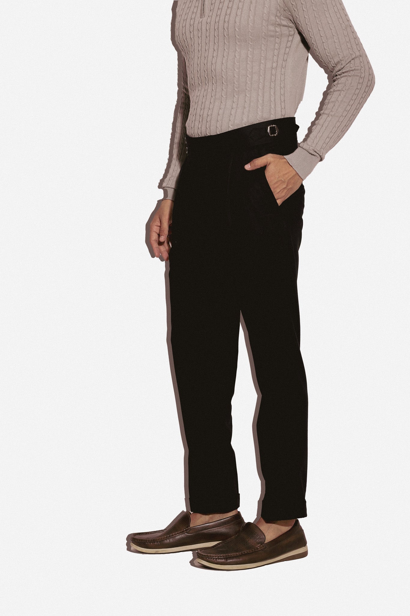 The Opulence Cobalt Double Button Gurkha Trousers