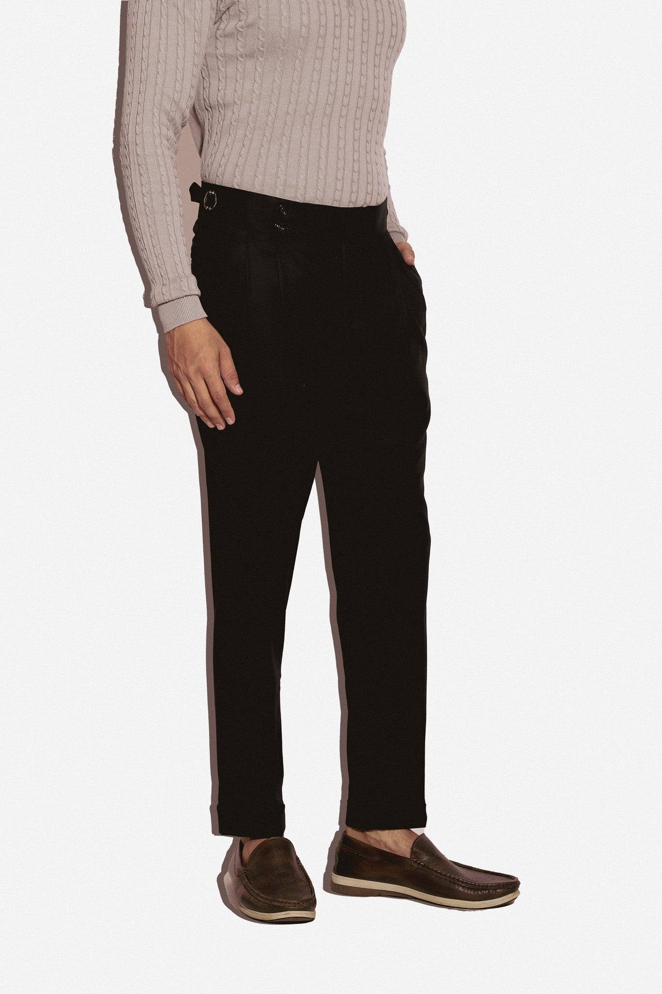 The Opulence Cobalt Double Button Gurkha Trousers