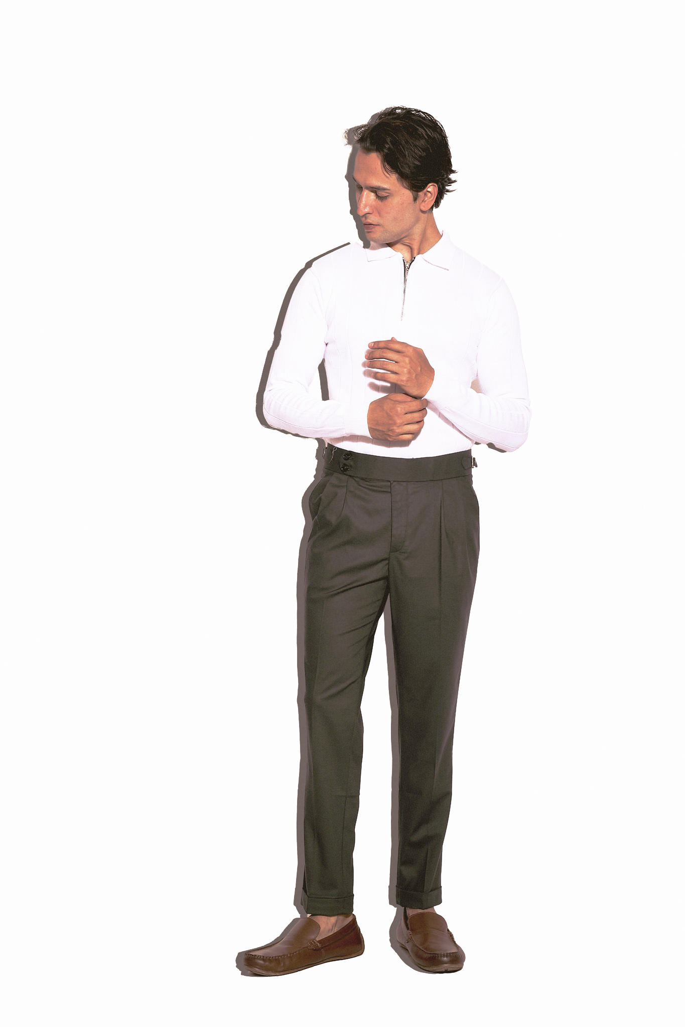 Double Button Gurkha Trousers - Pine Green