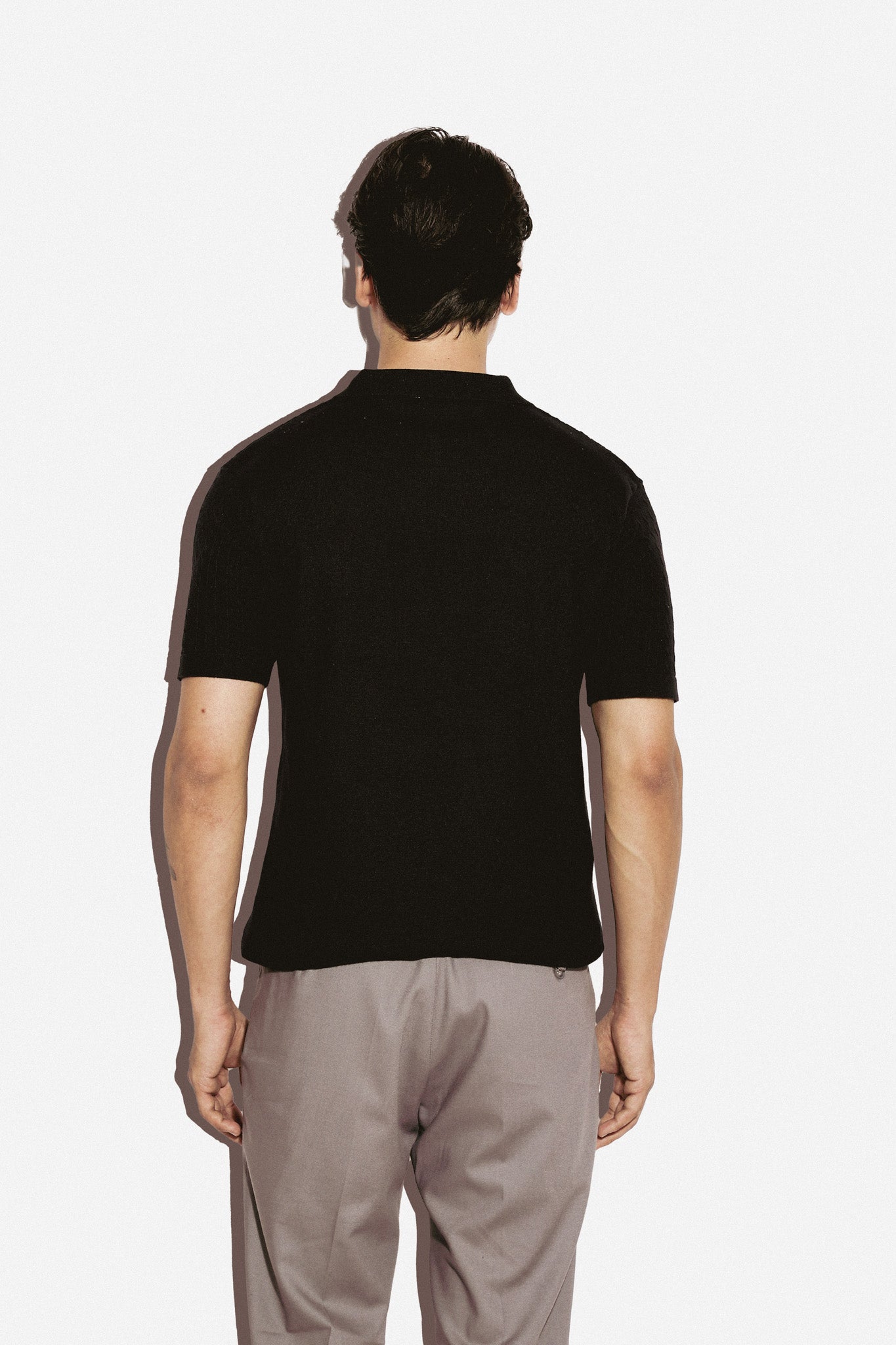 Half sleeved Black cable knit