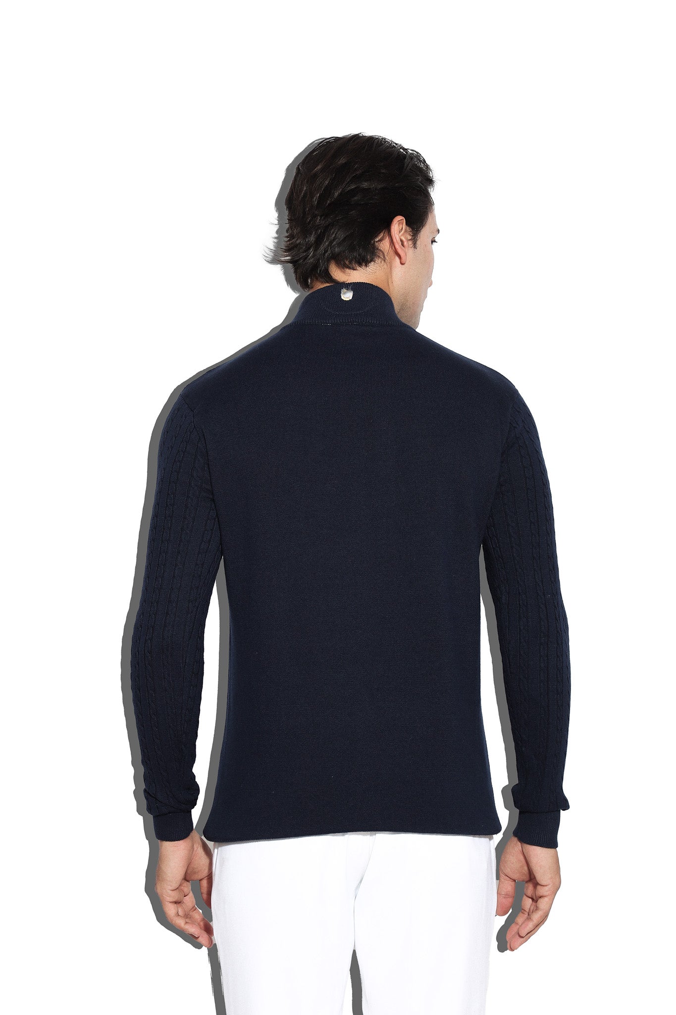 Navy Blue high neck zipper