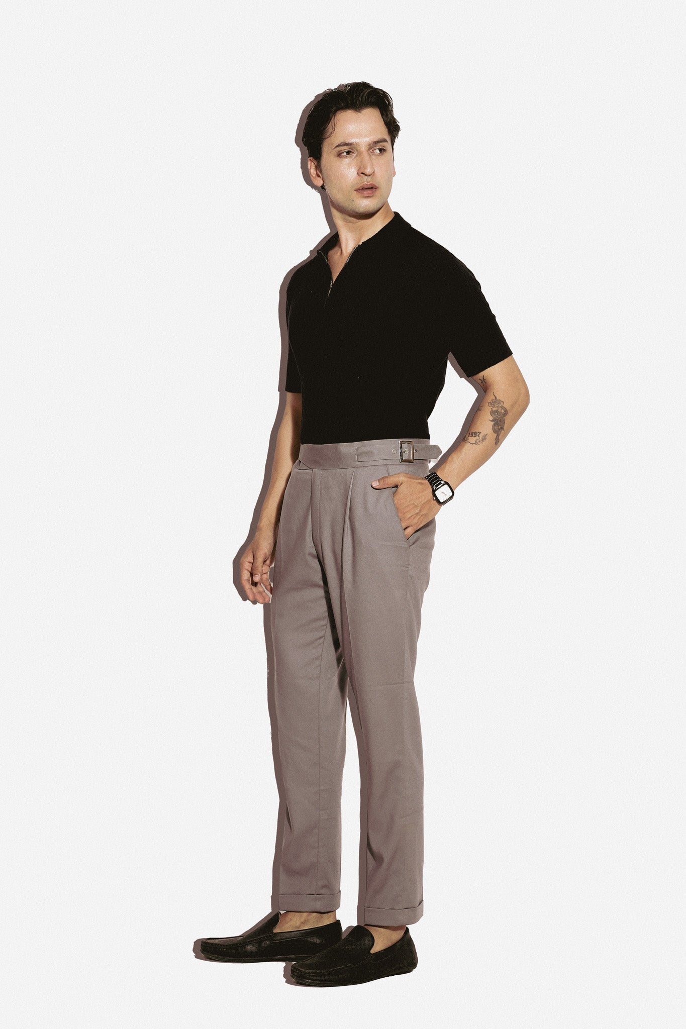 The Opulence Crossbody Gurkha pants in grey
